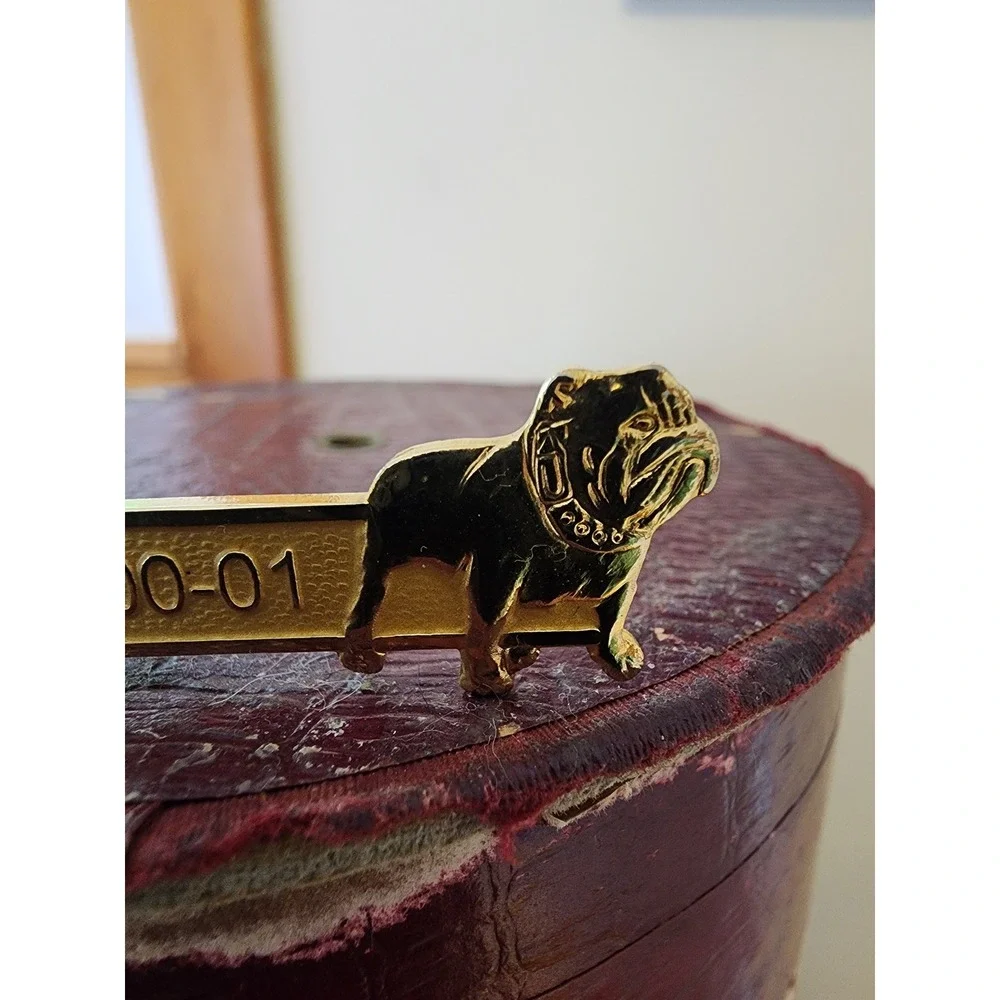 VFW New York 2000-01 Bulldog Gold Tone Tie Clip Vintage Veterans Memorabilia
